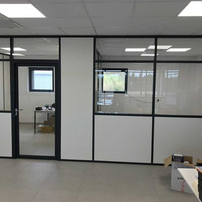 cloison modulaire en aluminium