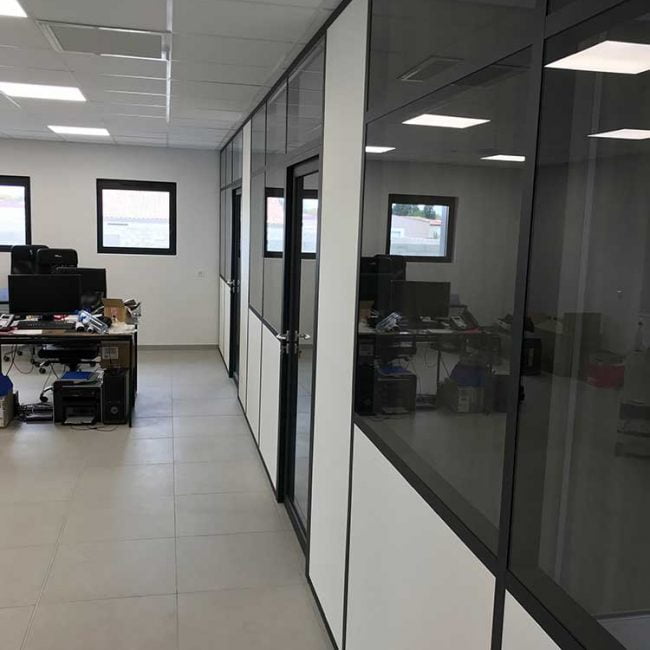 cloison modulaire en aluminium