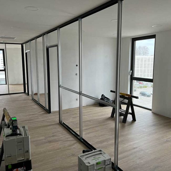 cloison modulaire en aluminium