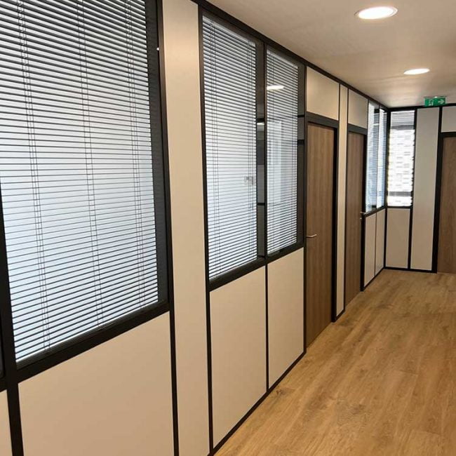 cloison modulaire en aluminium